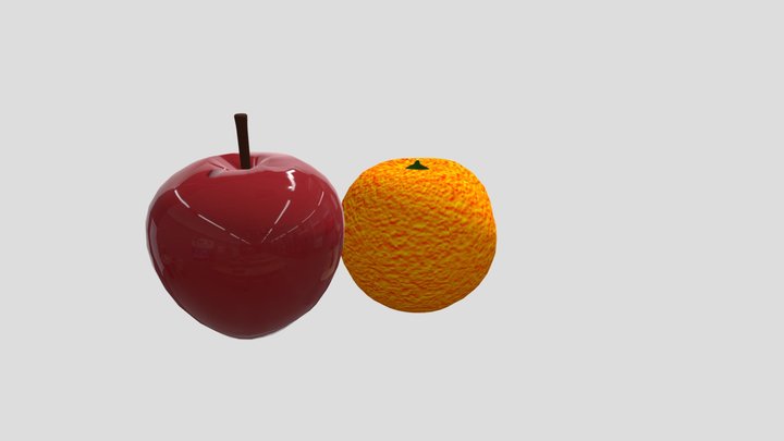 Яблуко і апельсин 3D Model