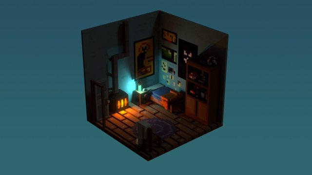 voxel bedroom 3D Model
