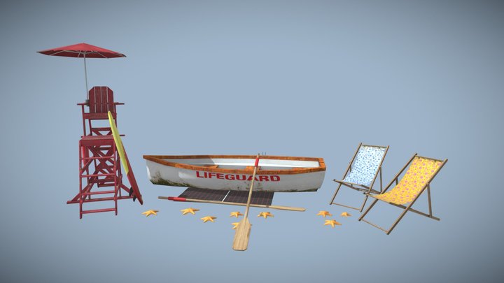 DAE 5 Finished props - BY THE OCEAN 3D Model
