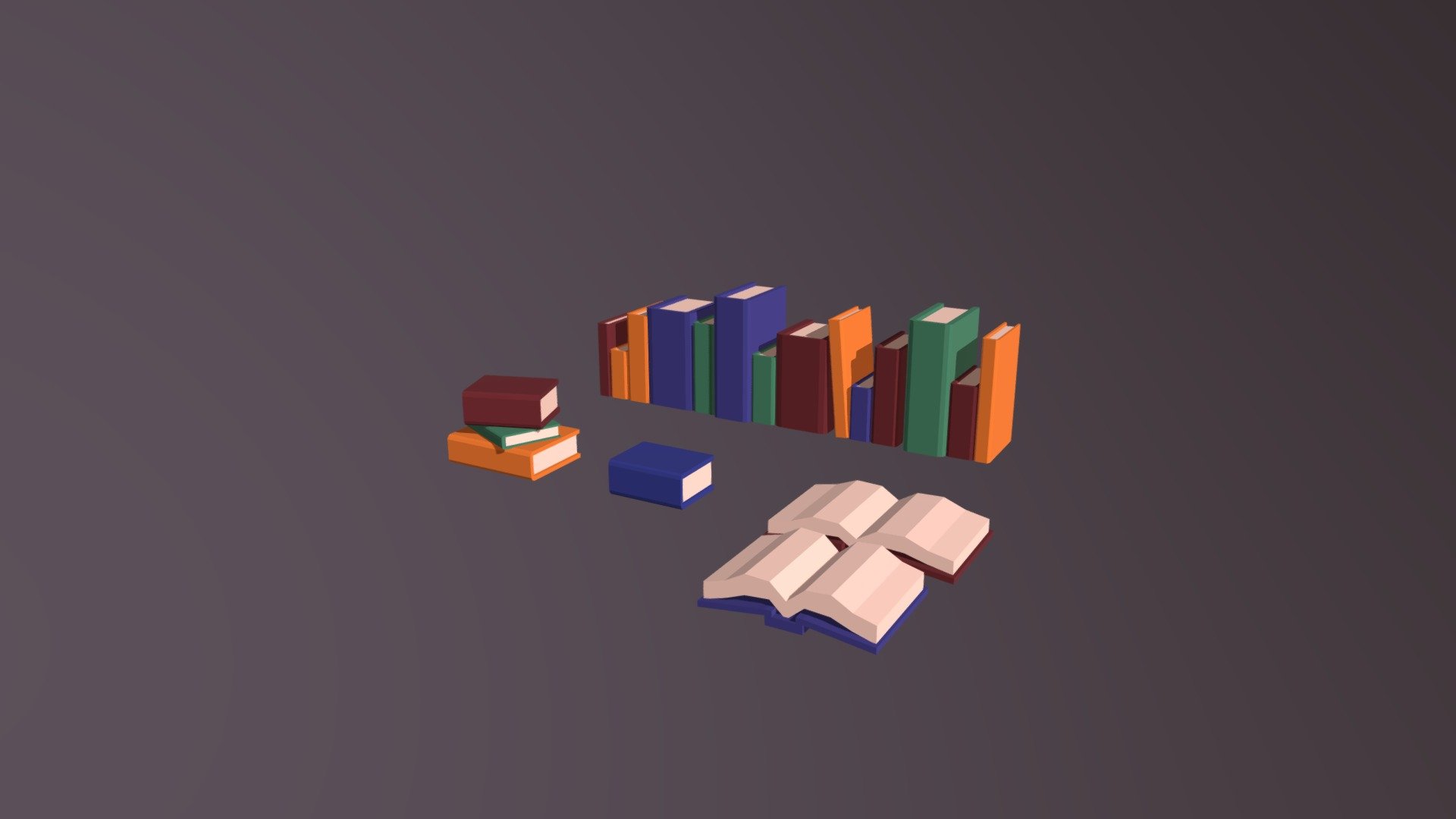 Books - Low poly - Buy Royalty Free 3D model by Emma-Lie Kamping ...