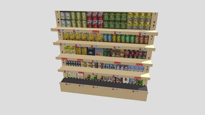 PSX Style Store Shelf 3D Model