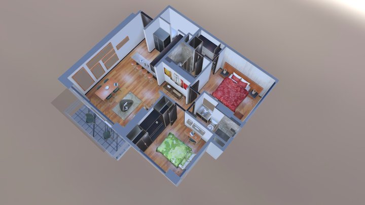 HUB 2 Rooms 3D Model