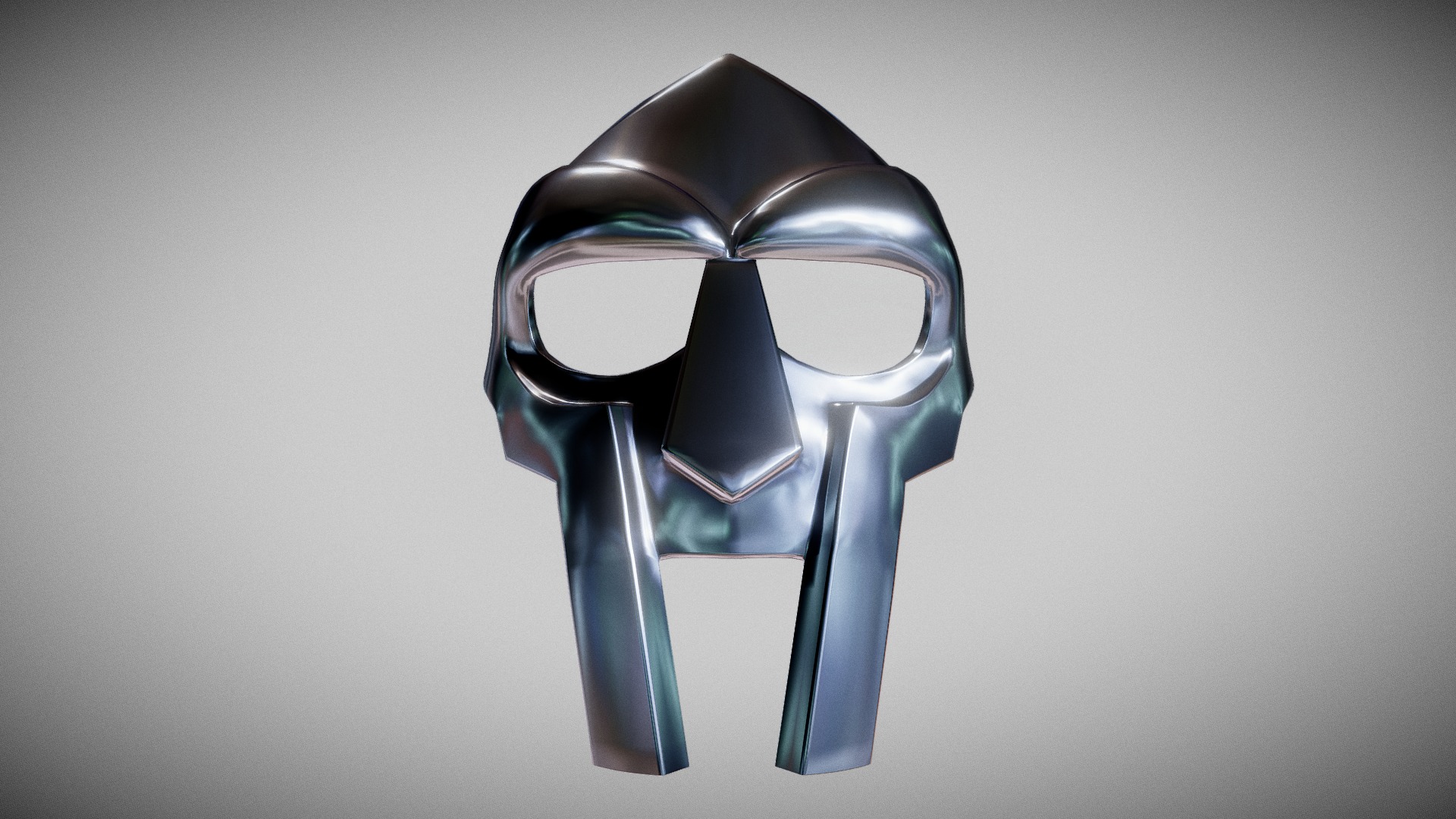 3D model Gladiator Mask - This is a 3D model of the Gladiator Mask. The 3D model is about a metal object with a handle.