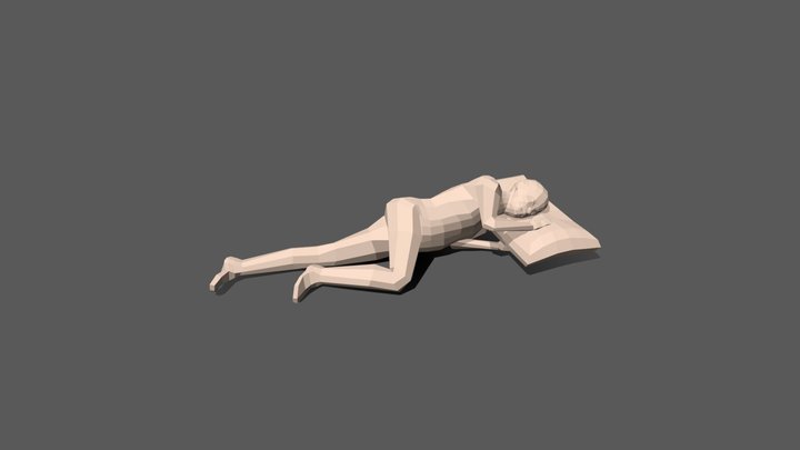 Low Poly Kid Sleeping 3D Model