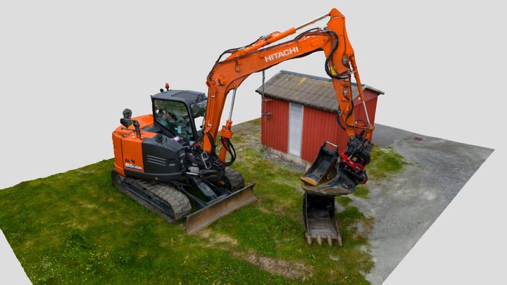 Excavator and electrical shed 3D Model