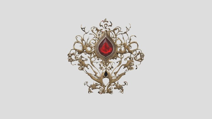 Crimson Filigree Essence 3D Model