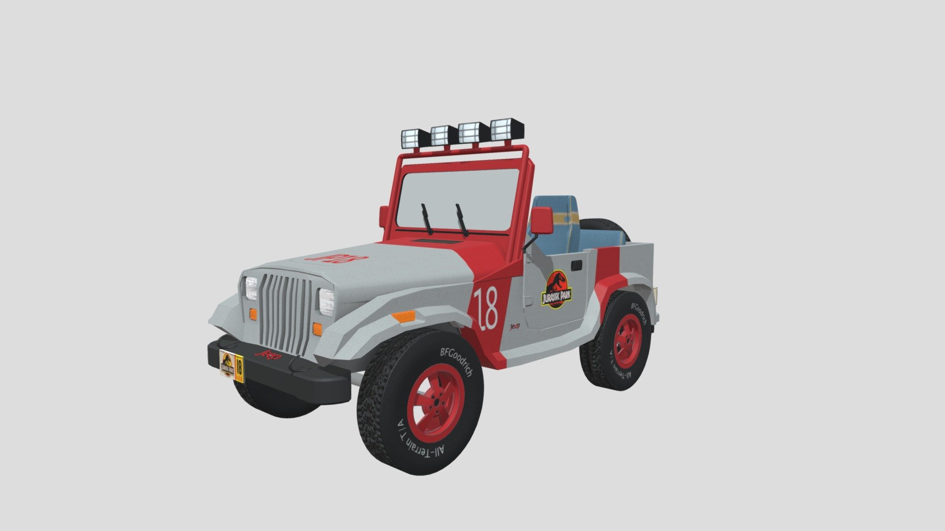 Jurassic Park Jeep Wrangler - 3D Model By GuardianGames [e7d407c ...