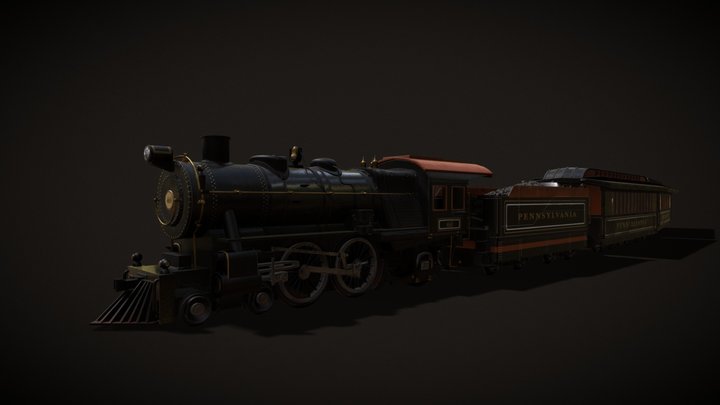 Old Steam Train 3D Model