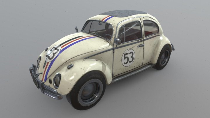 1963 Volkswagen Beetle: Junkyard Herbie 3D Model