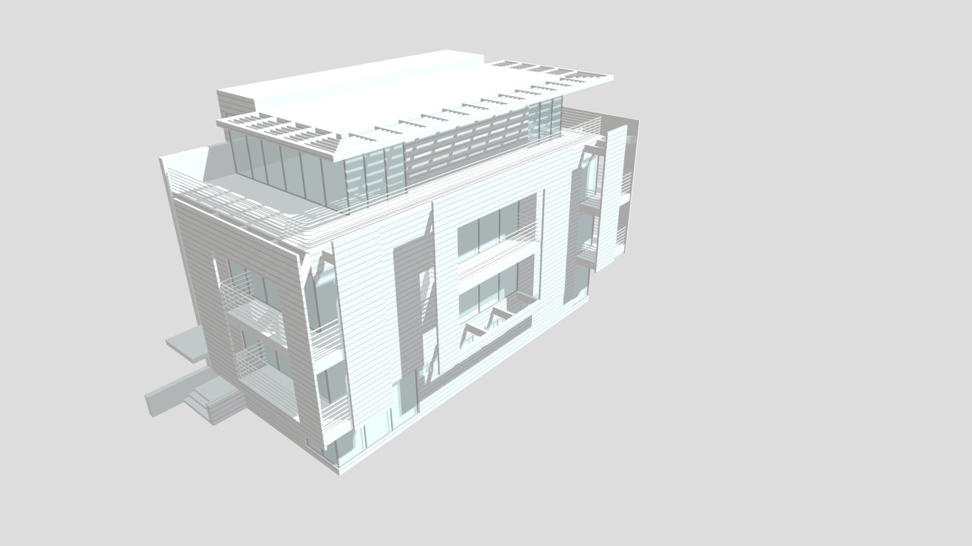 3D model Richard Meier Rickmers House - This is a 3D model of the Richard Meier Rickmers House. The 3D model is about a drawing of a house.