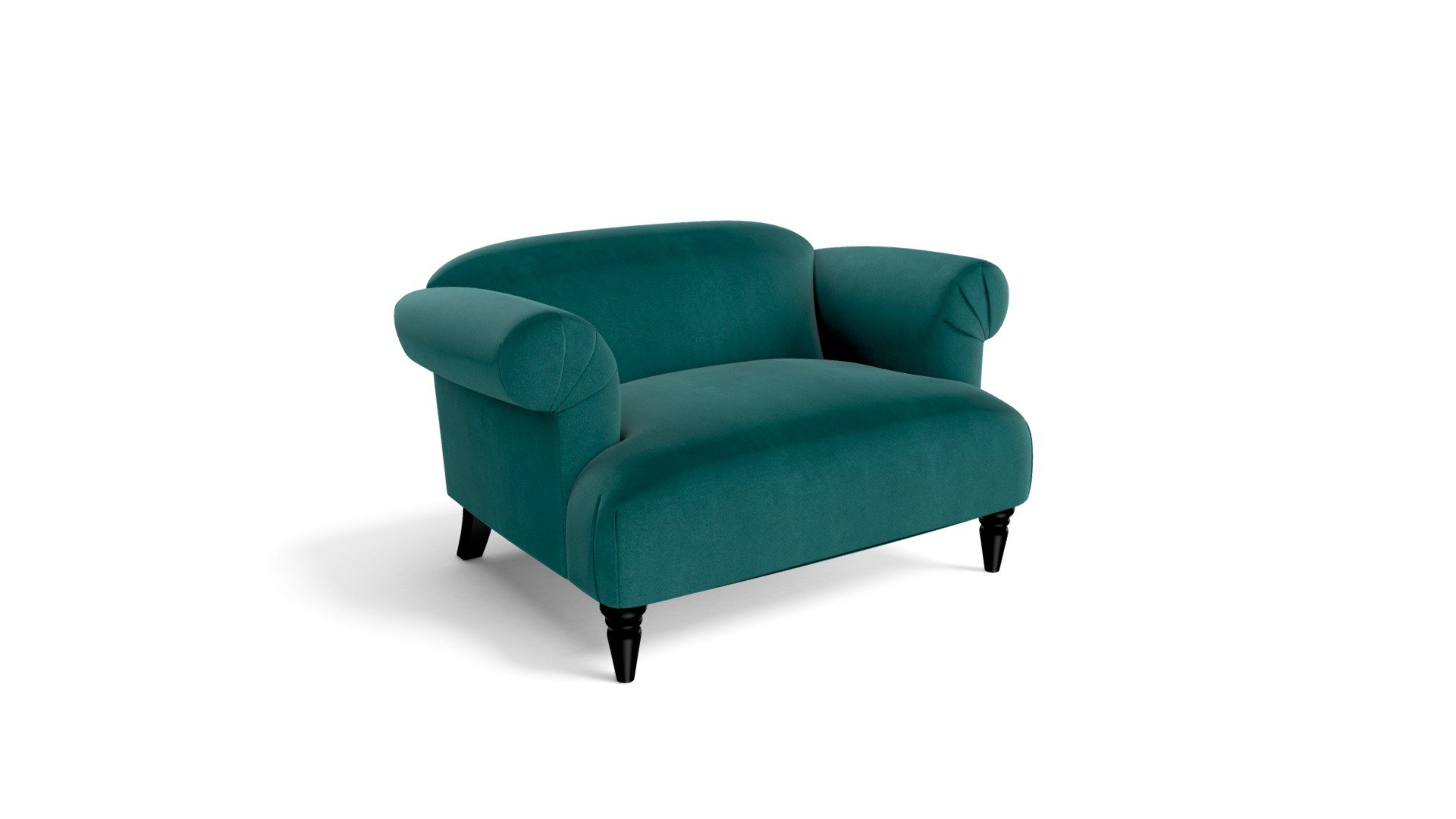 Claudia Loveseat, Peacock Blue Velvet