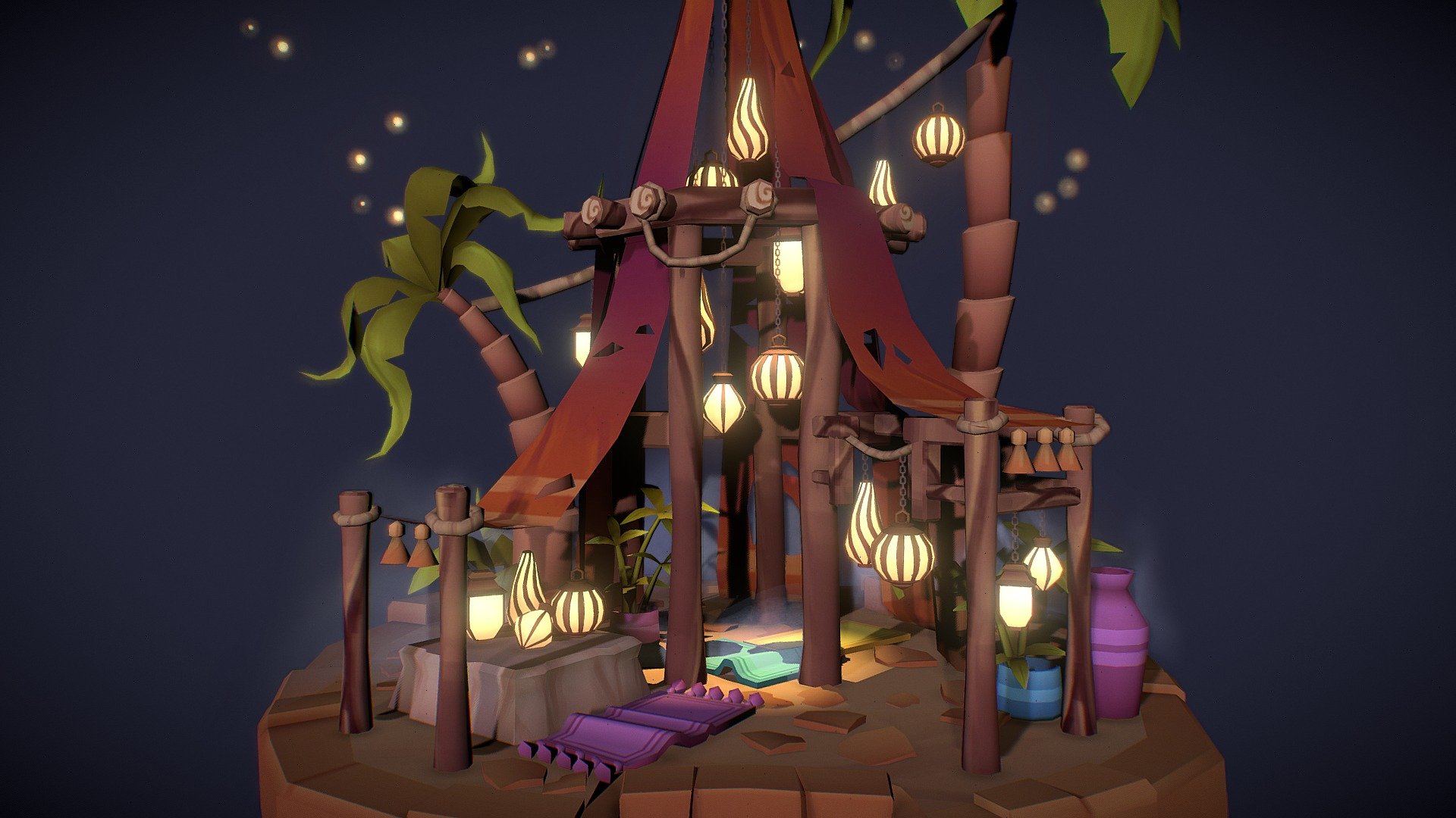 DAE Bazaar - Lamp Vendor - 3D model by MeganVeldt [e7daf87] - Sketchfab