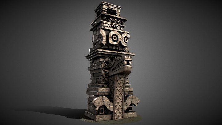 AZTEC PILLAR TALL 3D Model