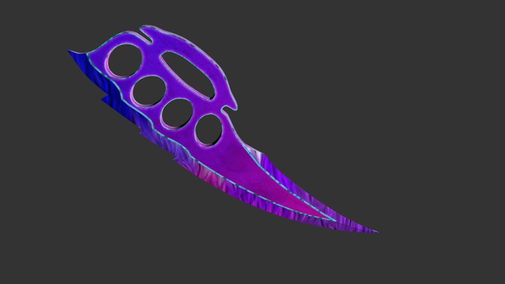 Knuckle Knife | Purple Abyss 3D Model
