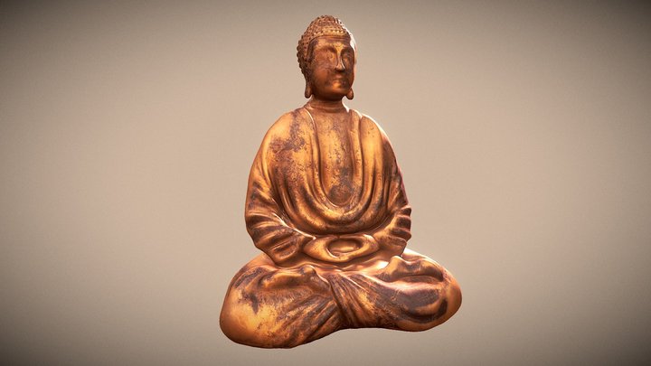 Worn Buddha Statue 3D Model