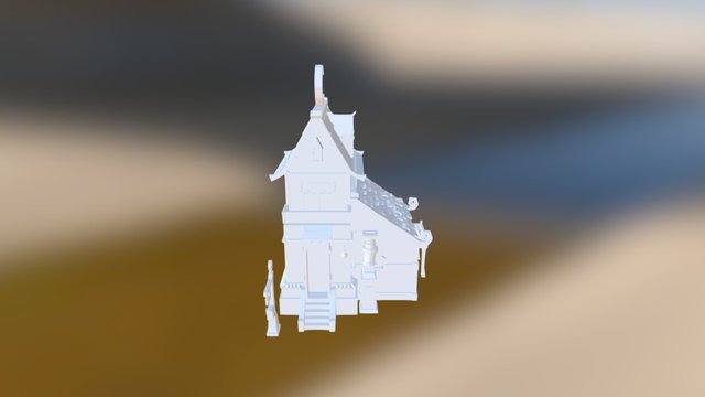 Cartoon House WoW Style 3D Model