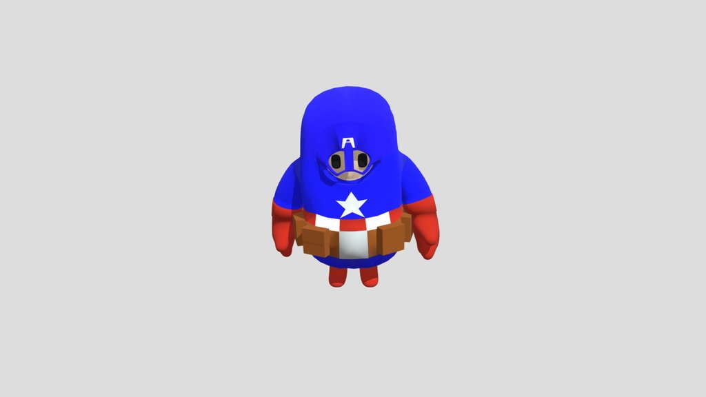 Fall Guy Captain America Idle Animation