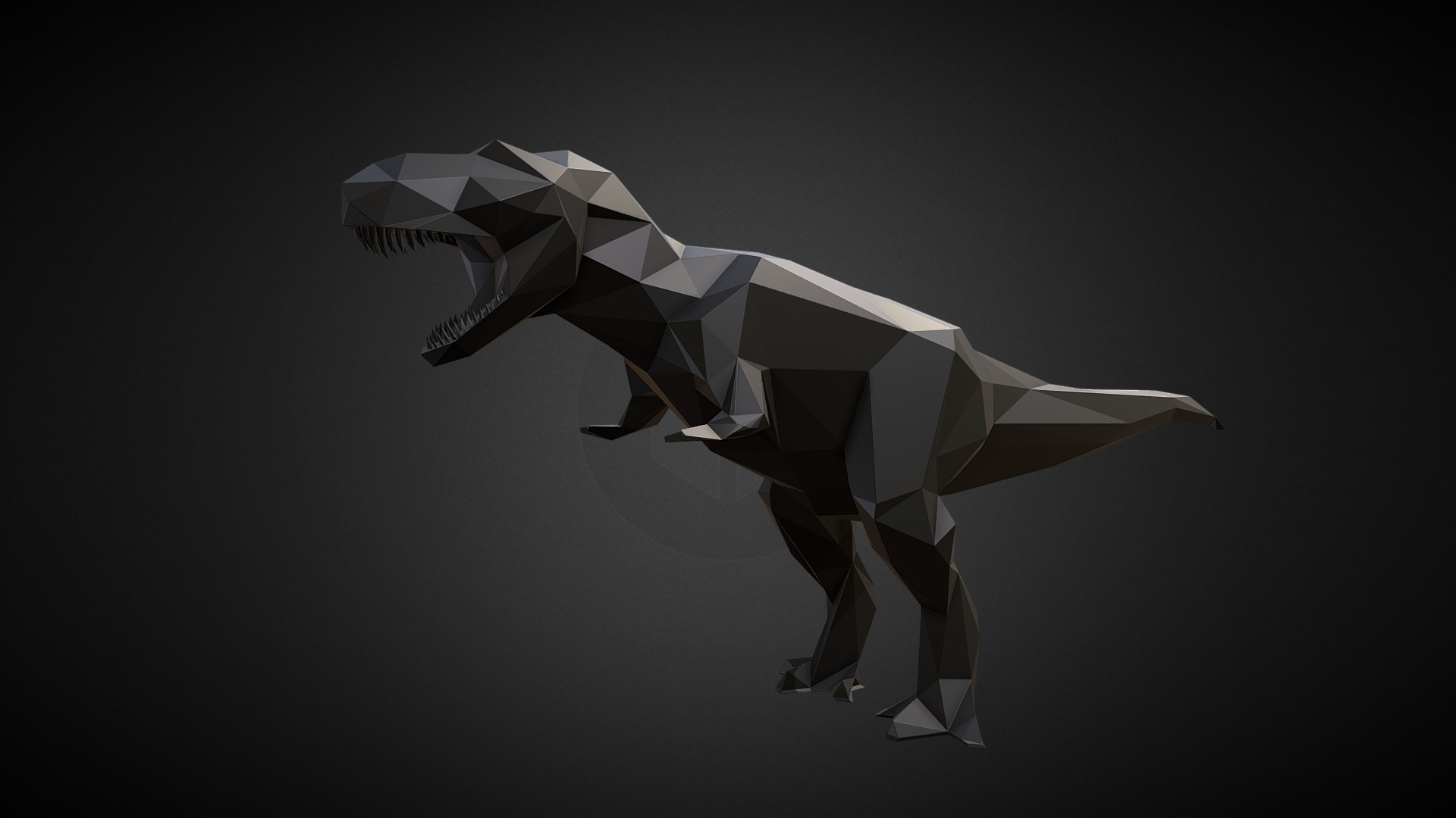 3D model Geometric T-Rex – Low-poly - This is a 3D model of the Geometric T-Rex - Low-poly. The 3D model is about a paper cut out of a horse.