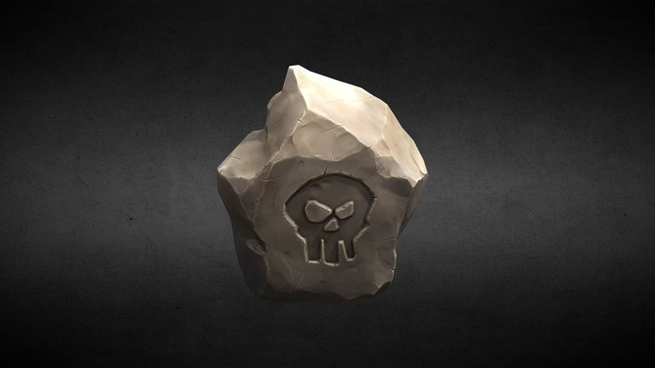 Skull Face Rock 3D Model