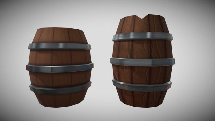 Realistic and Stylized Barrels 3D Model