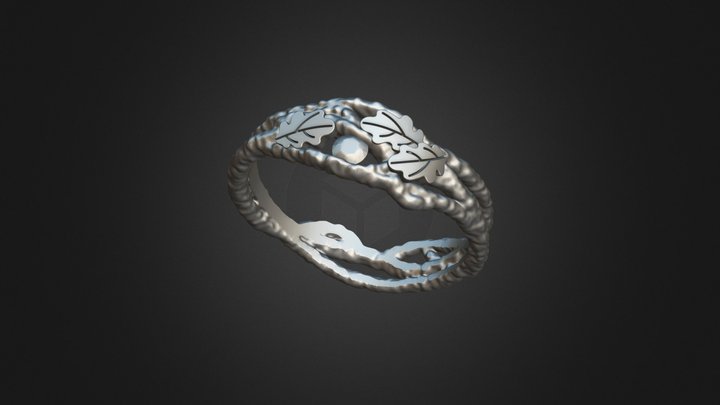 Oak's laves ring 2 3D Model