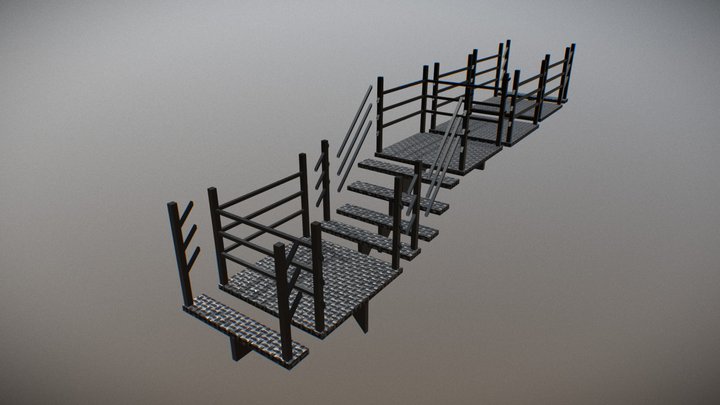 Modular Stairs 3D Model