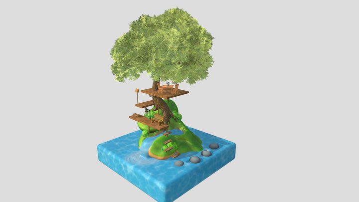 Game Jam Floating Gardon 3D Model