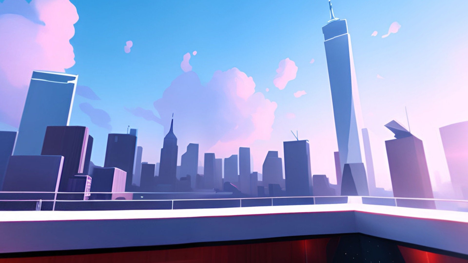 FREE Stylized Skybox CitySkyLine 001 - Download Free 3D Model By ...