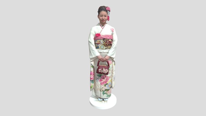 20200201_染の小道_着物フィギュア 3D Model