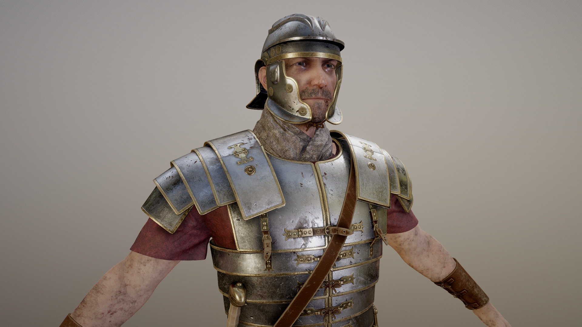 Roman Legionary Soldier with Lorica Segmentata - Buy Royalty Free 3D ...