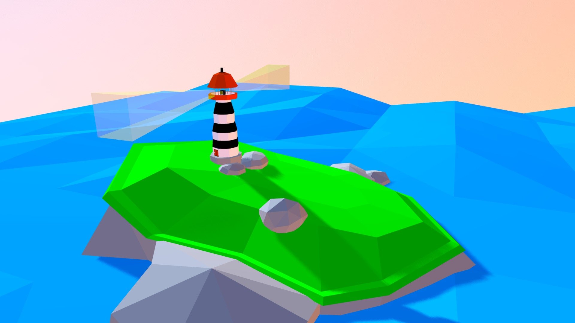 Island with lighthouse