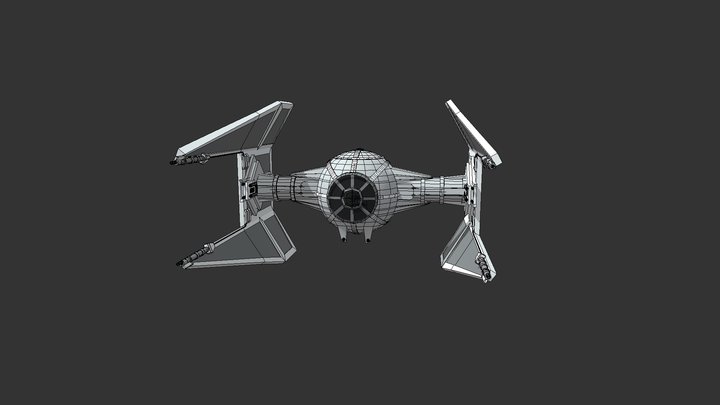 TIE Interpcetor // Star Wars 3D Model