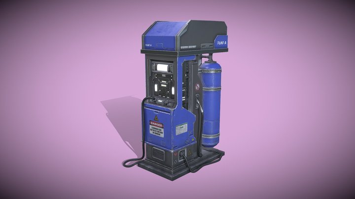 Gas Pump // Gas Station // Low Poly 3D Model