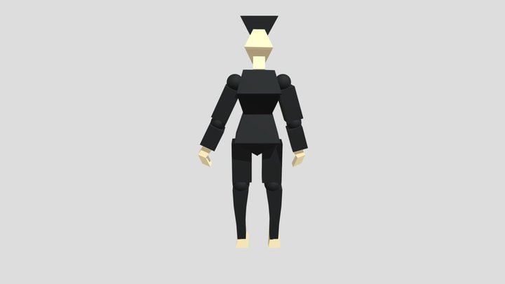 Handsome Man In Black 3D Model