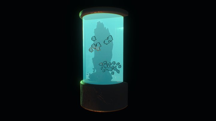 Cylindrical aquarium 3D Model