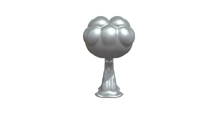 Bioluminescent tree-like alien plant with veiny 3D Model