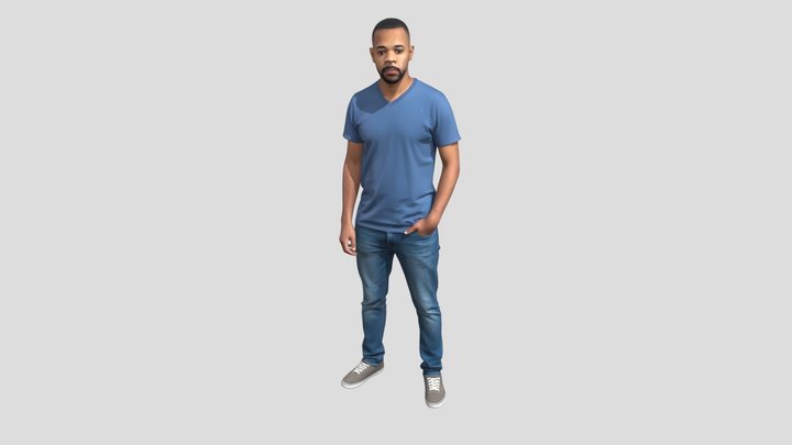 Blue Casual Portrait – Modelo 3D gratuito STL