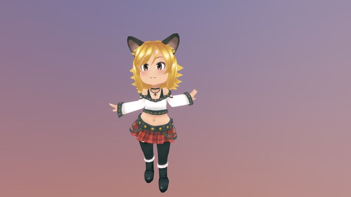 Trickster Online Low Poly Entertainer Cat 3D Model