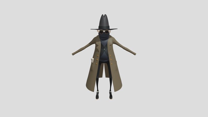 Man In The Hat Clothes 3D Model