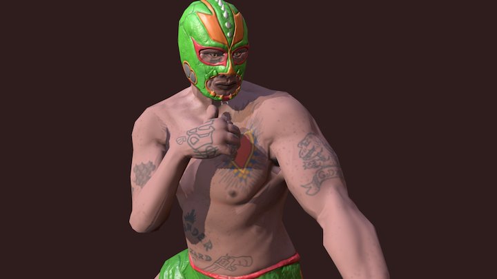 The Lizard Luchador Don E. Guana 3D Model