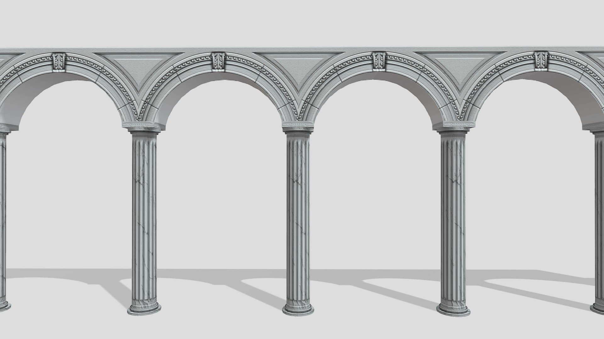 Columns with Arches (Tileable) - Download Free 3D model by ChoboiAssets ...