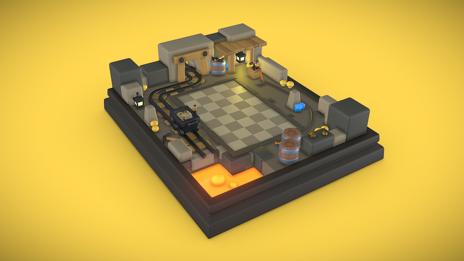ClashMini Fanart - Mine - 3D model by ErrorOVO [e8059a9] - Sketchfab