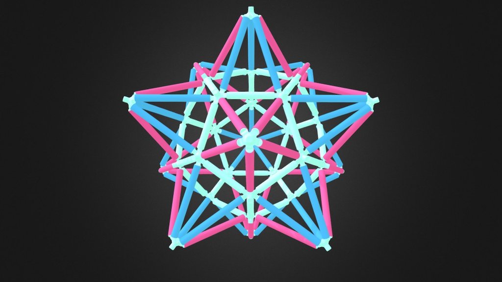 Small Stellated Dodecahedron Pink & Blue