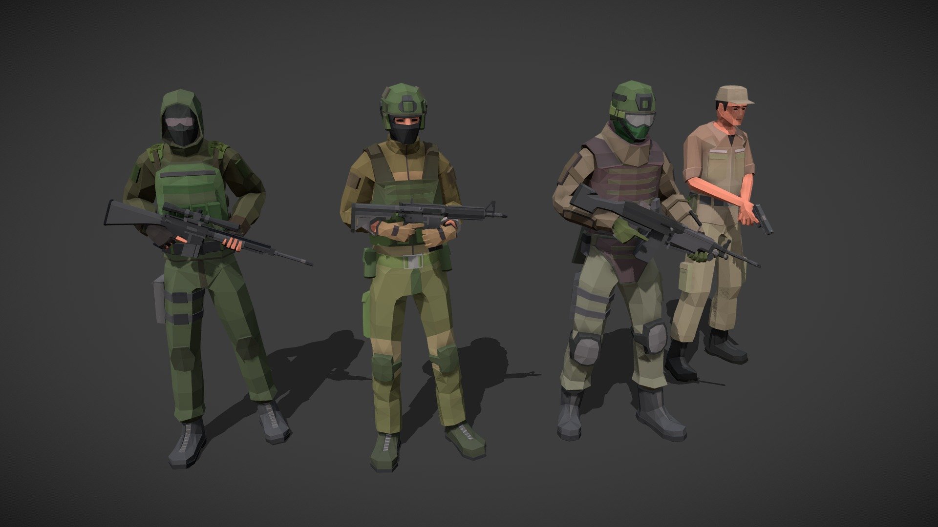 Stylized Soldiers Military 3D  model  by elred elredux 