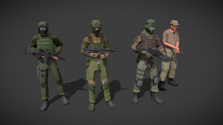 Stylized Soldiers - Military 3D Model
