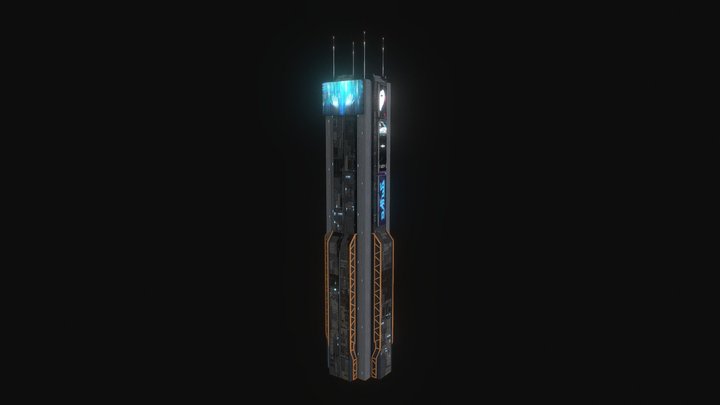 Cyberpunk Futuristic building Kitbash Bundle - A 3D model collection by ...