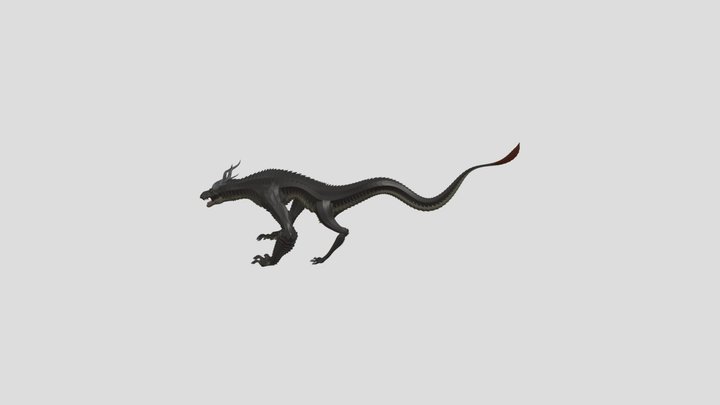 Low Poly Salamander Dragon 3D Model