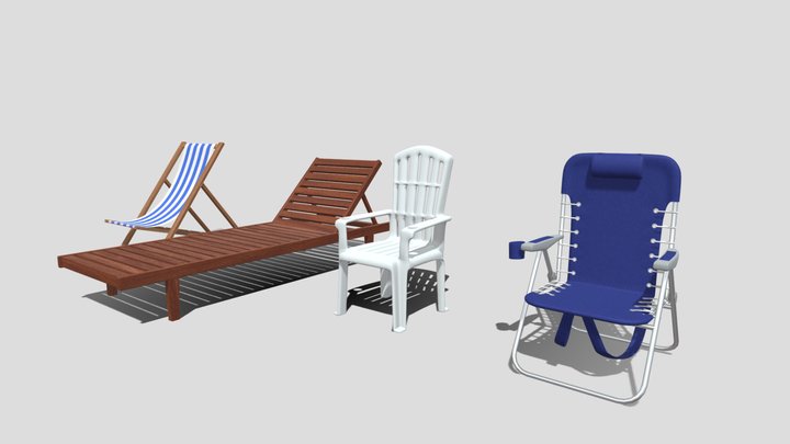 Pool chairs pack – Free 3D Model STL