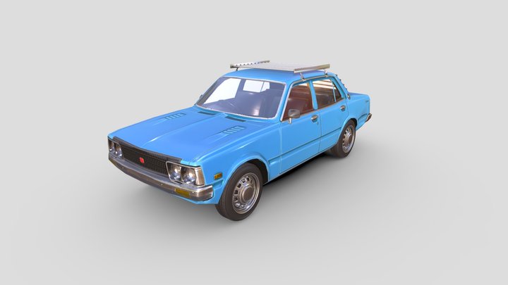 Low Poly Car - Toyota Corona Sedan 1975 3D Model