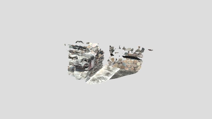 Teotihuacán temple carving. 3D Model